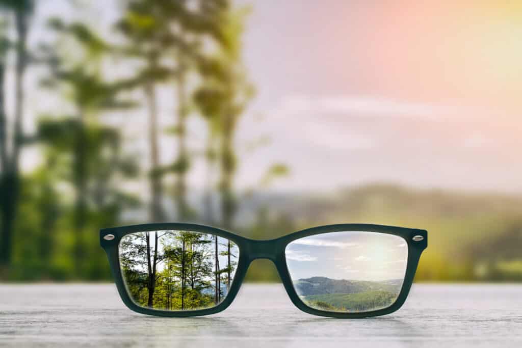 glasses clearly seeing nature views