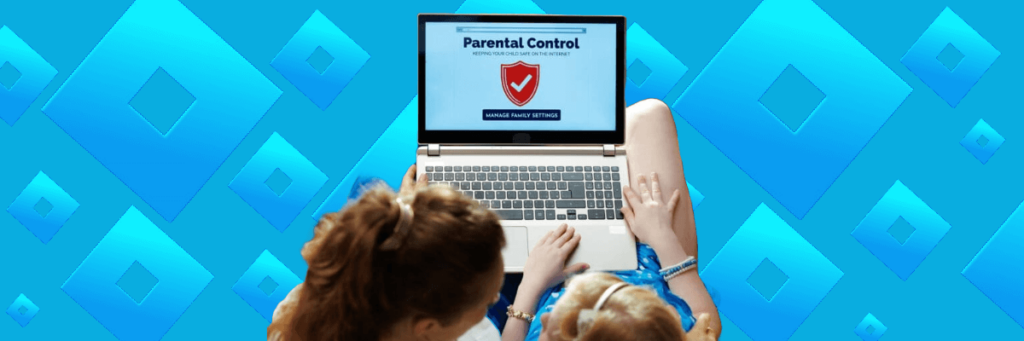 mom and daughter looking at parental controls on laptop