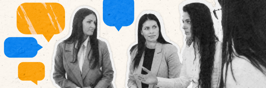 professional women talking