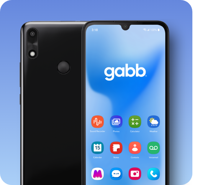 Gabb phones on blue background