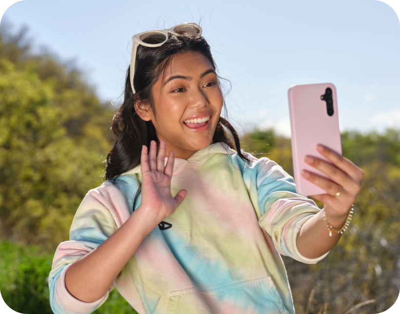 Gabb User waving on video call