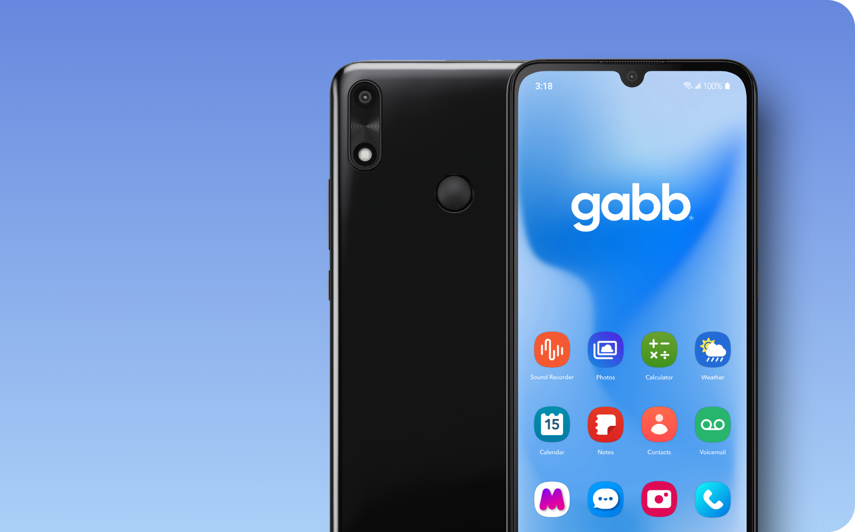 Gabb phones on blue background