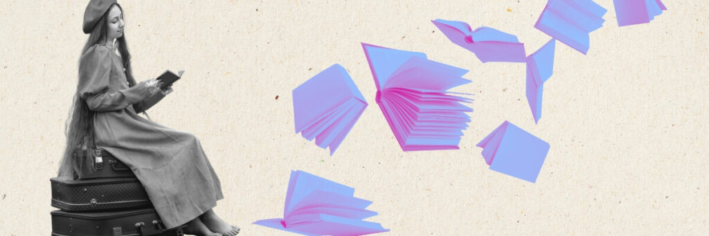 teen girl reading books