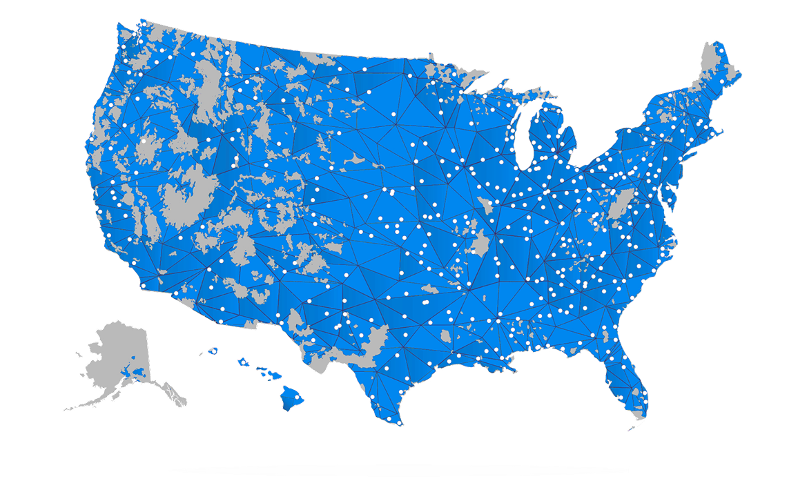 Nationwide coverage map