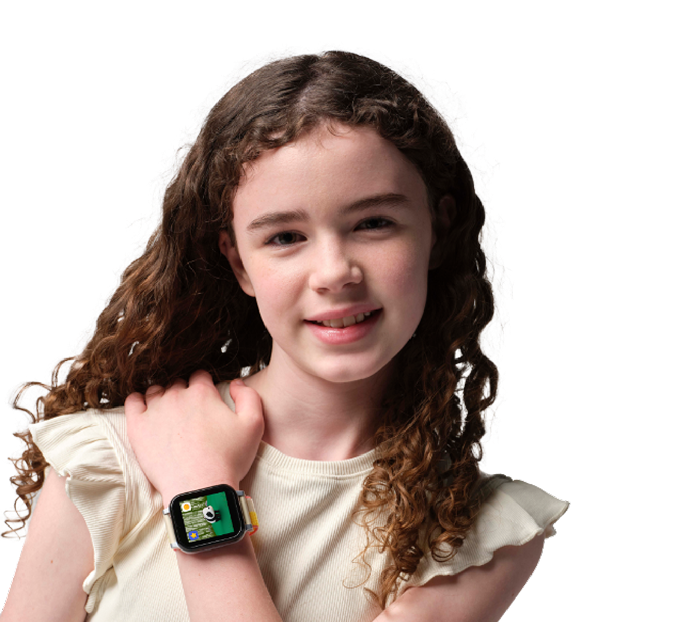 girl wearing a gabb watch with the gabb go to-do list app on screen